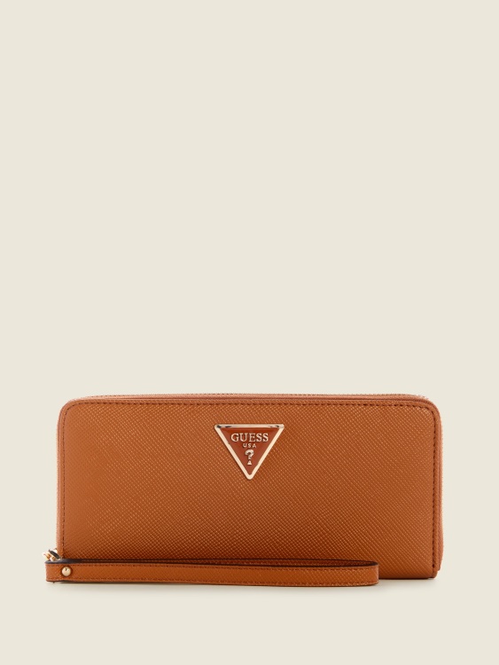 лавров голям портфейл с цип Guess лек коняк