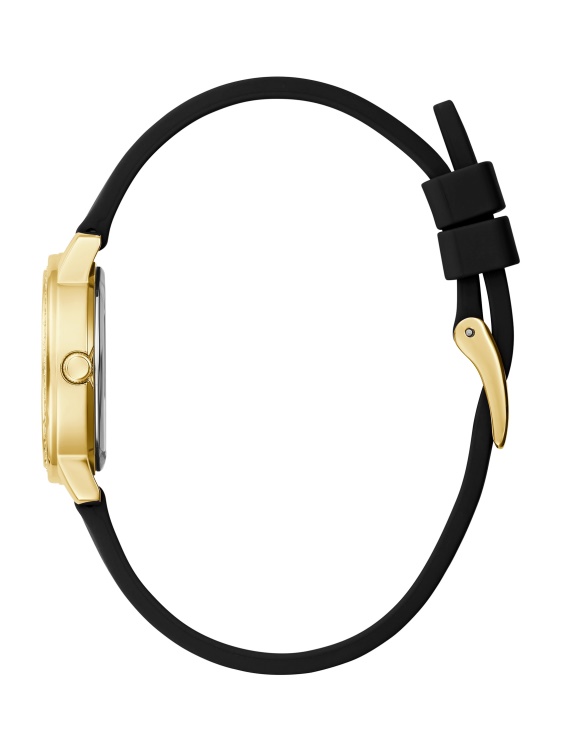 аналогов часовник със златист цвят и черен силикон Multi Guess