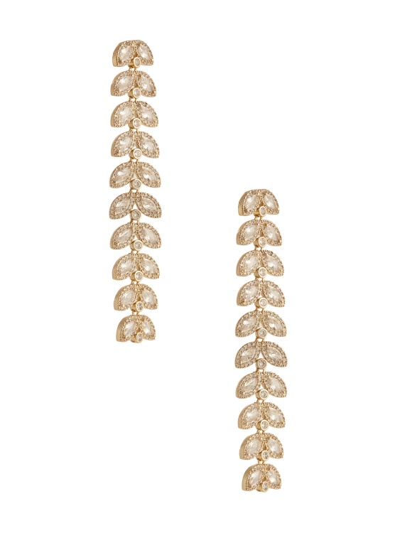 златна обеца Guess 14k позлатени кристални листа