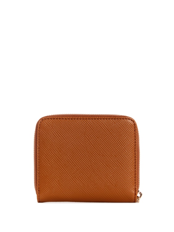 Guess Light Cognac Laurel Малък портфейл с цип