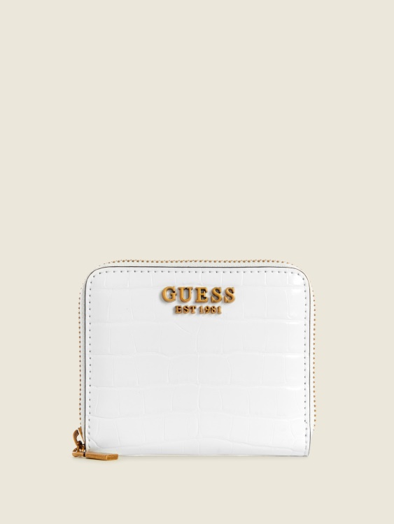 Guess лавров малък портфейл с цип бял