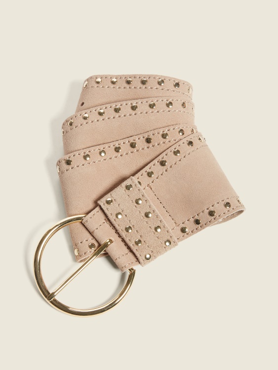 сив велурен всеки колан с шипове Guess