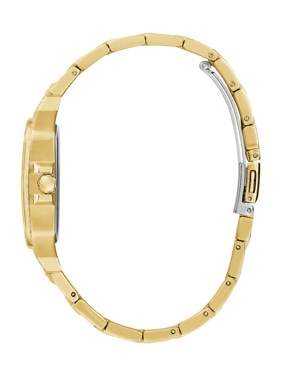 Gold Guess квадратен многофункционален часовник със златист тон