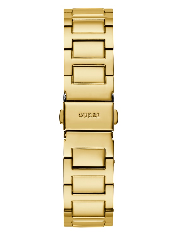 Gold Guess квадратен многофункционален часовник със златист тон