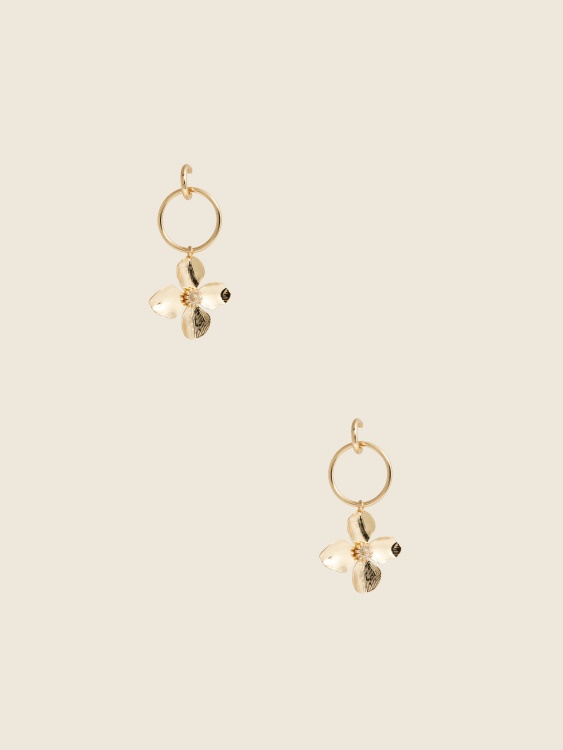 златни 14k позлатени обеци с флорални обеци Guess