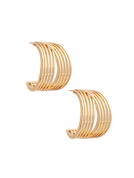 Guess златна 14 каратова позлатена обеца щит