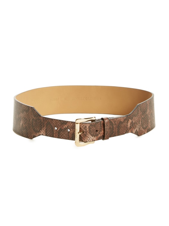 кафяв колан от змийска кожа Guess