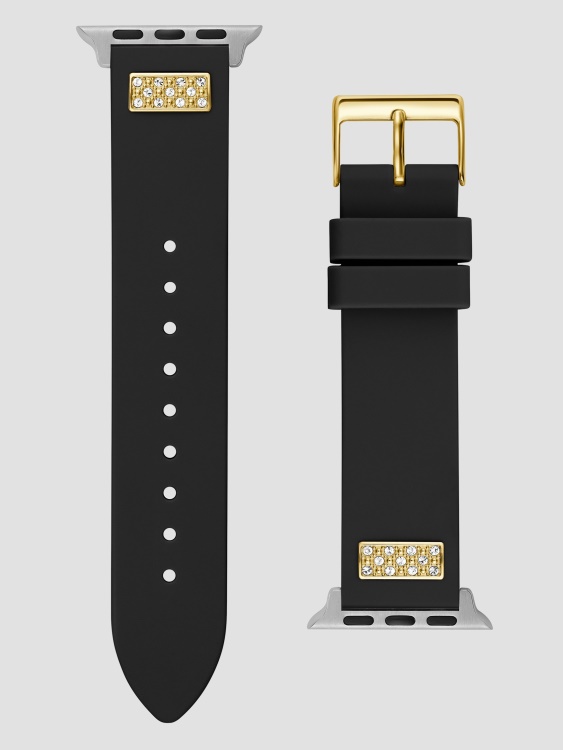 Guess Black Rhinestone черна силиконова каишка 38-40 Mm за часовник Apple