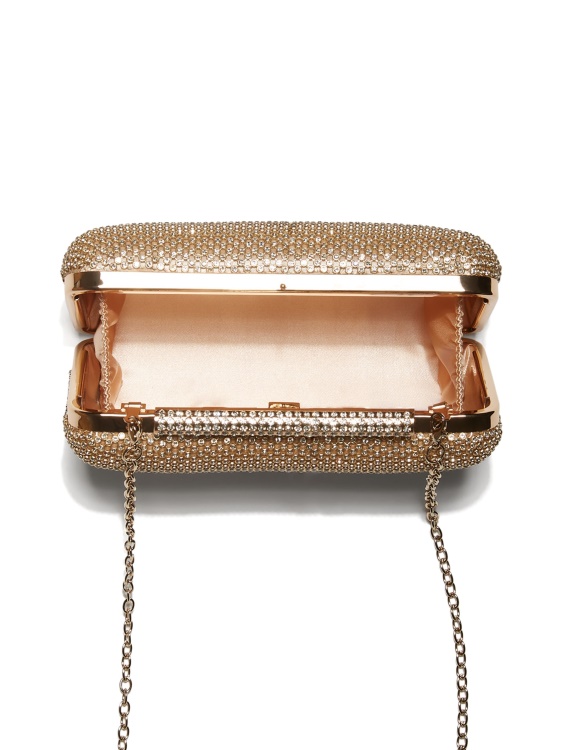 Carma Rhinestone Clutch Gold Guess