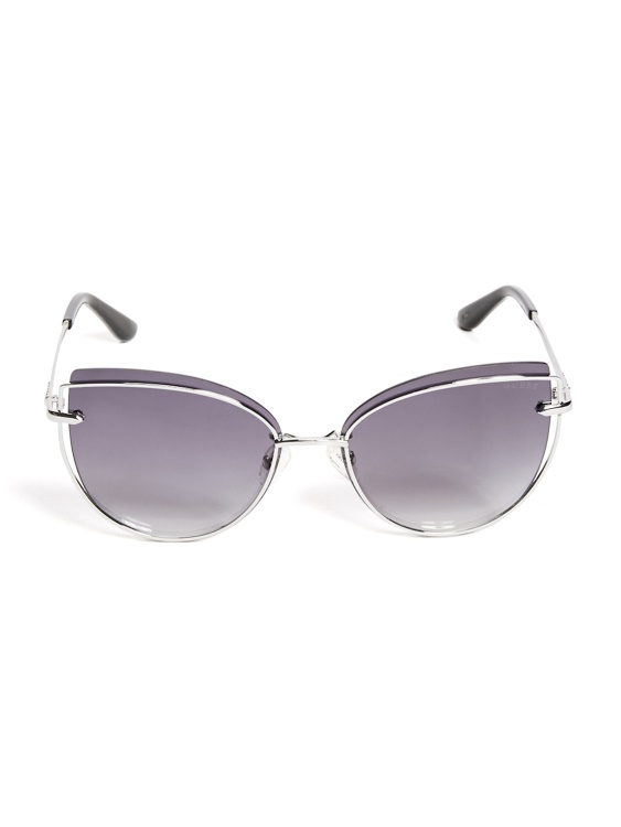 сребърни слънчеви очила Guess Wired Cat Eye