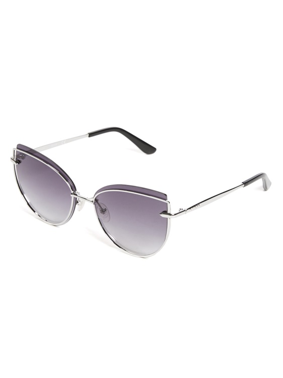 сребърни слънчеви очила Guess Wired Cat Eye