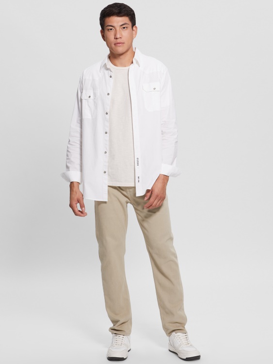 Eco James Slim Woven Pants Guess Pasadena Stone