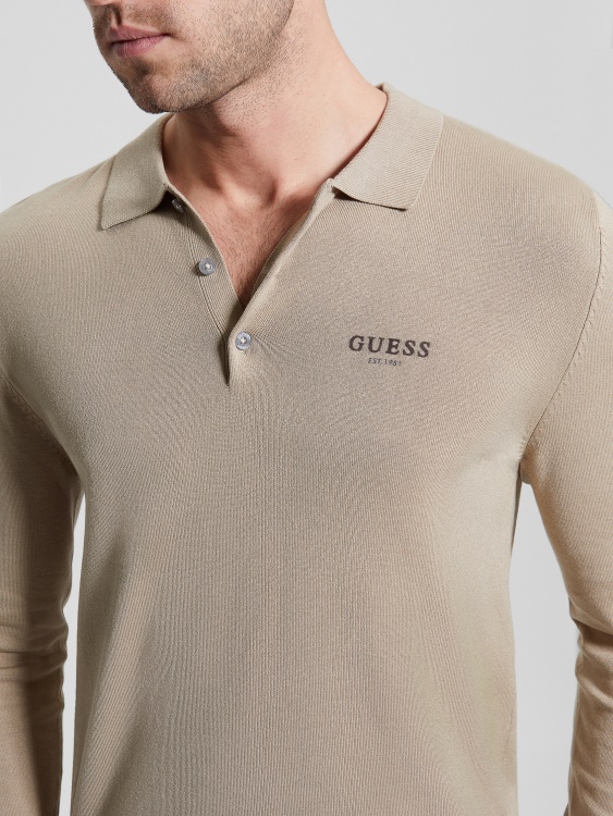 Eco Royce раиран поло пуловер Guess Impact Grey