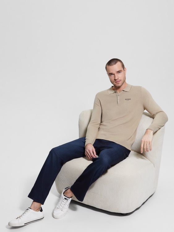 Eco Royce раиран поло пуловер Guess Impact Grey