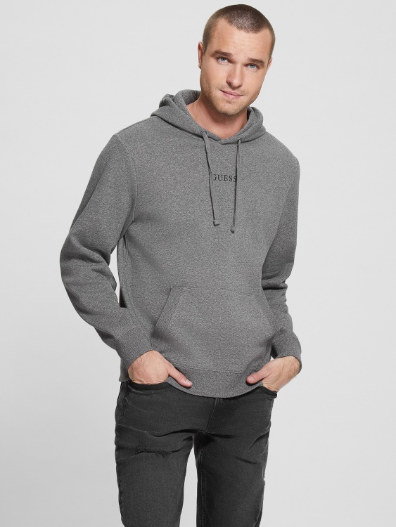 суичър с качулка Guess Eco Roy Midnight Dark Heather