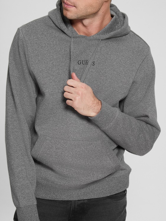 суичър с качулка Guess Eco Roy Midnight Dark Heather