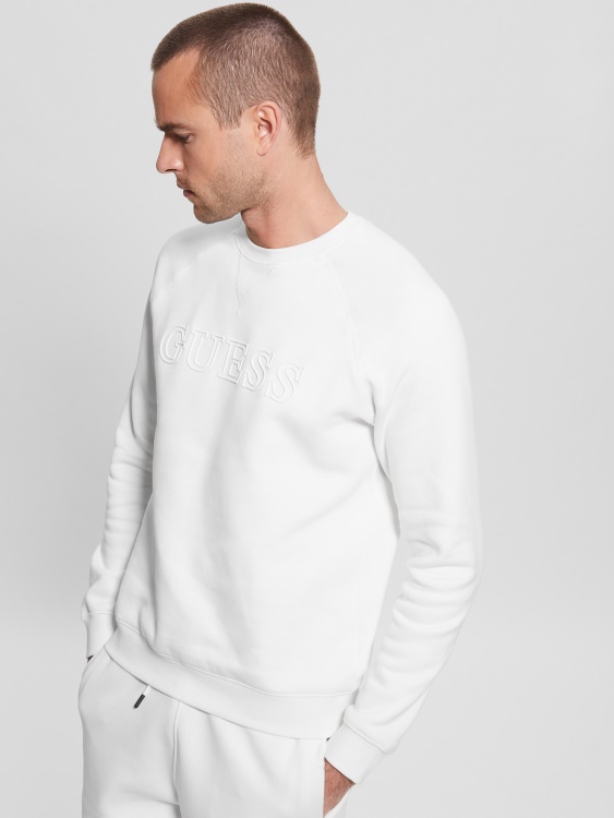 Eco суичър с лого на Aldwin Guess Blanc/scuffy