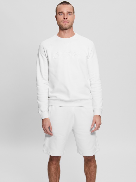 Eco суичър с лого на Aldwin Guess Blanc/scuffy