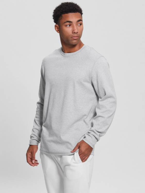 Skyler тениска с дълга ръкав Granite Grey Heather Guess