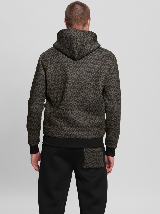 Colin Logo Hoodie Macro G Cube Brown Combo Guess
