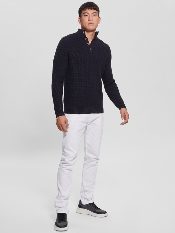 син елегантен еко вафлен пуловер Guess