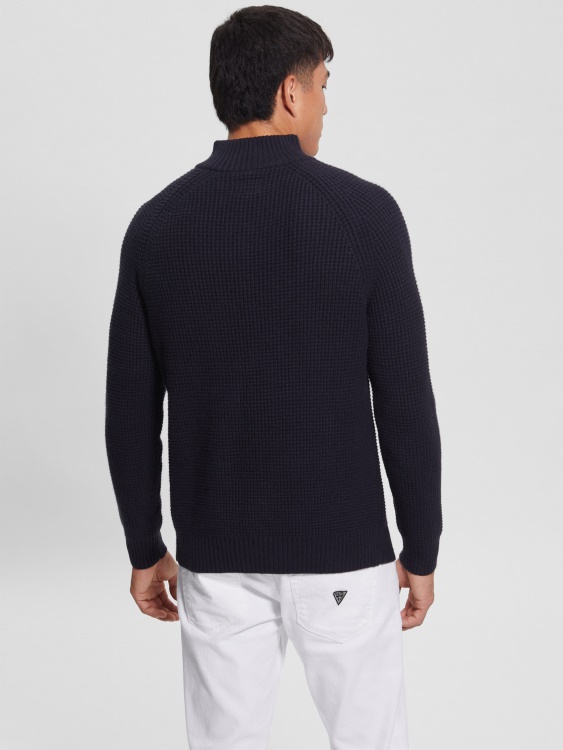 син елегантен еко вафлен пуловер Guess