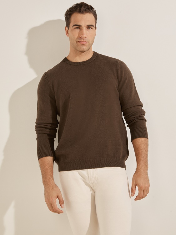 Guess шоколадово брауни пуловер Eco Liam Crew
