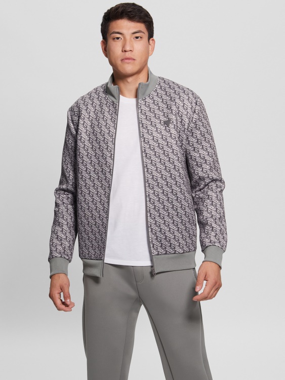 яке с цип с лого Colin Macro G Cube сиво-черно Guess