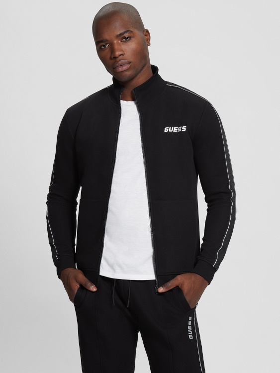 суитшърт Guess еко Mickey с цип джет черен