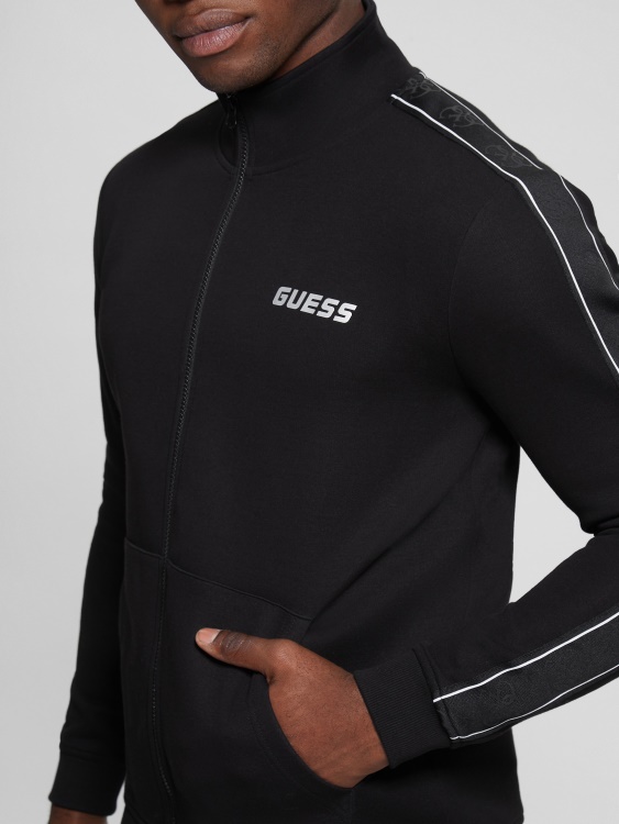 суитшърт Guess еко Mickey с цип джет черен
