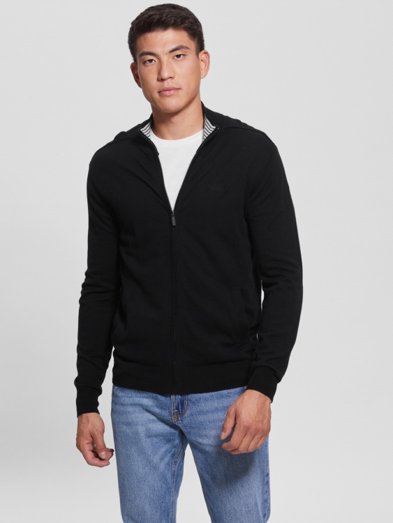жилетка Guess Jet Black Eco Ralphie с цип отпред