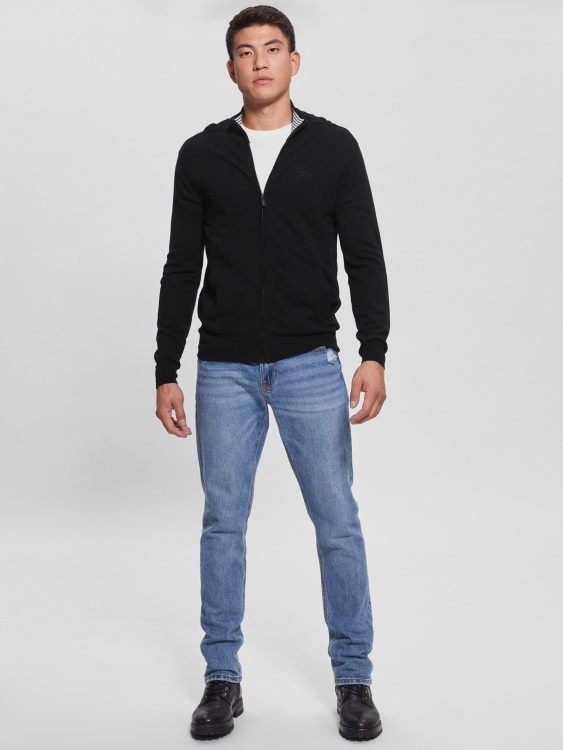 жилетка Guess Jet Black Eco Ralphie с цип отпред