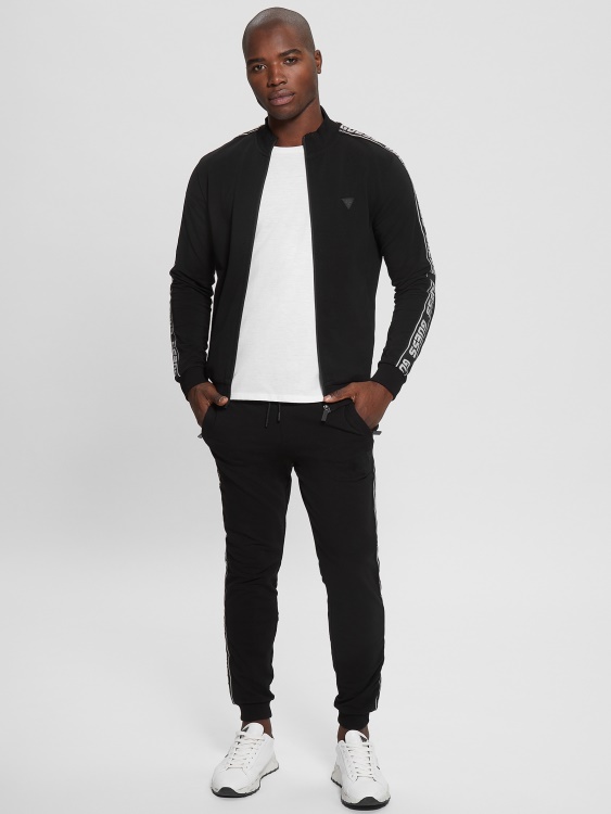 Eco Arlo Logo Tape Joggers Jet Black Guess