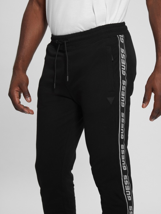 Eco Arlo Logo Tape Joggers Jet Black Guess