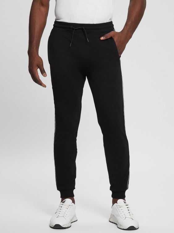 Eco Arlo Logo Tape Joggers Jet Black Guess