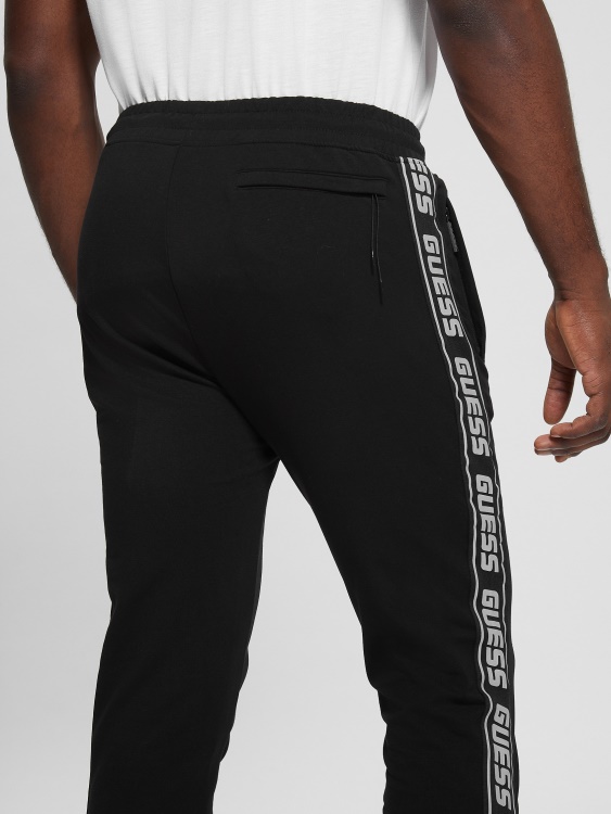 Eco Arlo Logo Tape Joggers Jet Black Guess