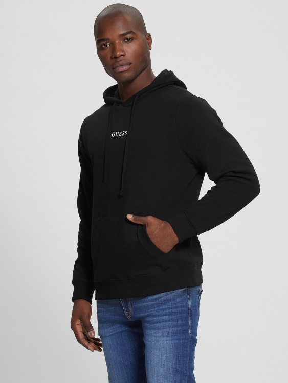 суичър с качулка с лого на Eco Roy Jet Black Guess