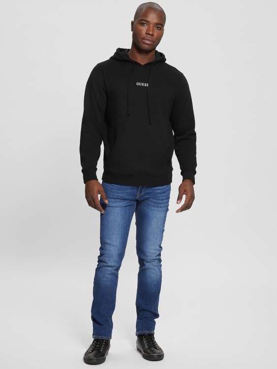 суичър с качулка с лого на Eco Roy Jet Black Guess