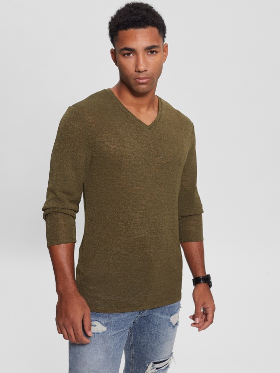 Guess марля с дълга ръкав Olive Morning