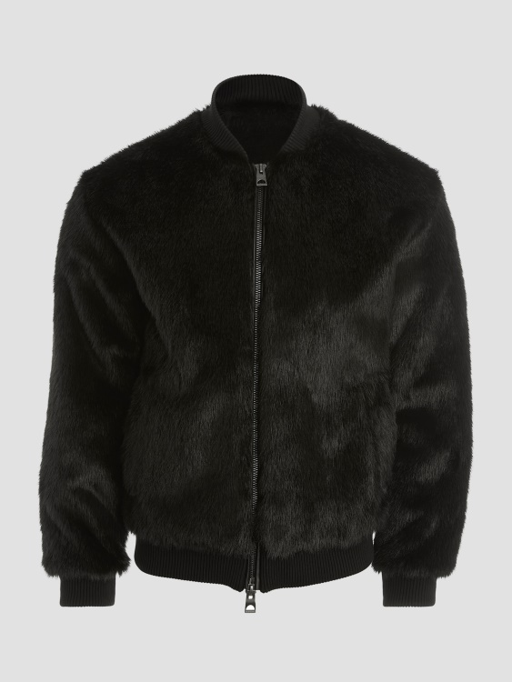 силно голямо яке от изкуствена кожа Guess Jet Black