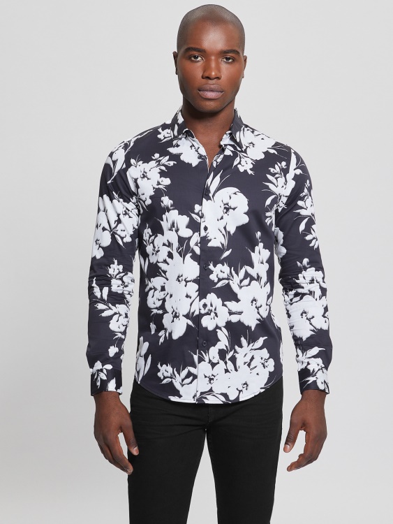 луксозна риза с флорални мотиви Guess Floral Ikat