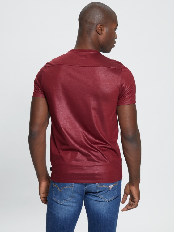 тениска с V-образно деколте Mason Yoke Vino Guess