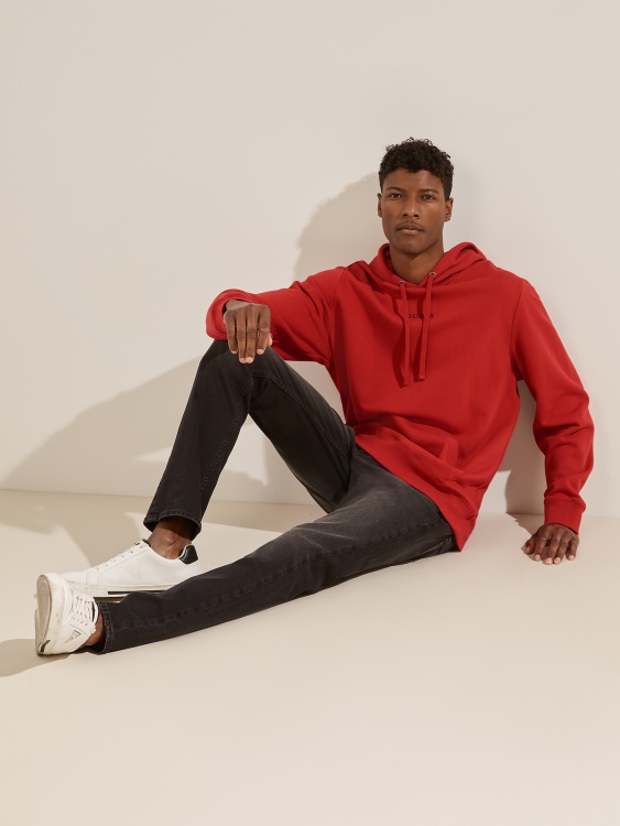 Eco Roy лого Hoodie Chili Red Guess