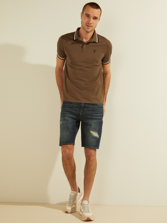 познайте антично кафяво спортно пике лого на поло