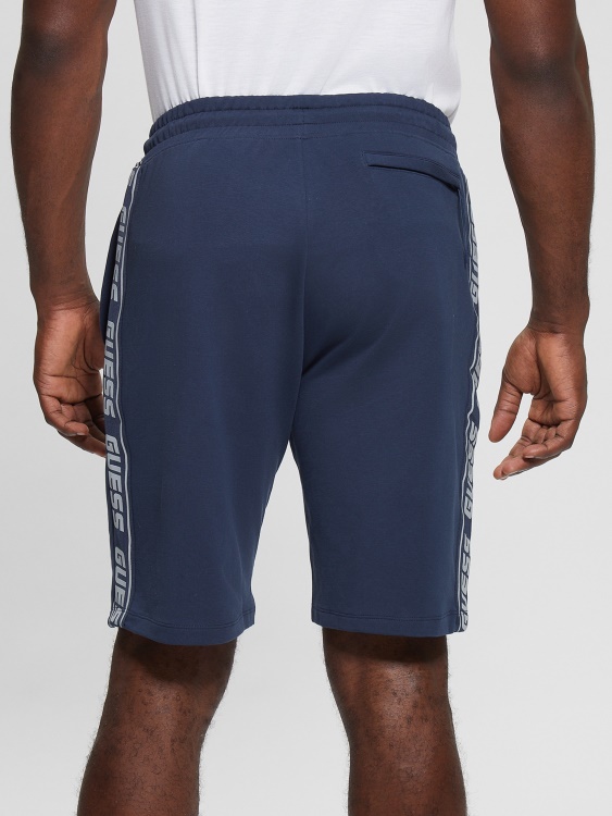 Guess Eco Arlo Logo Tape Shorty Copied Blue
