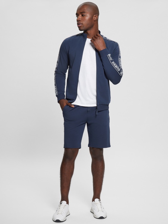 Guess Eco Arlo Logo Tape Shorty Copied Blue