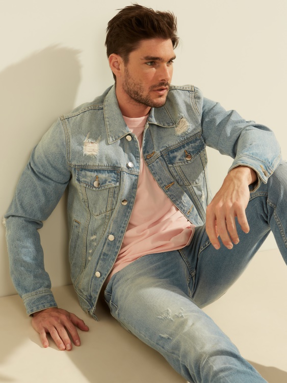 дънково яке Dillon Light-wash Blue Guess