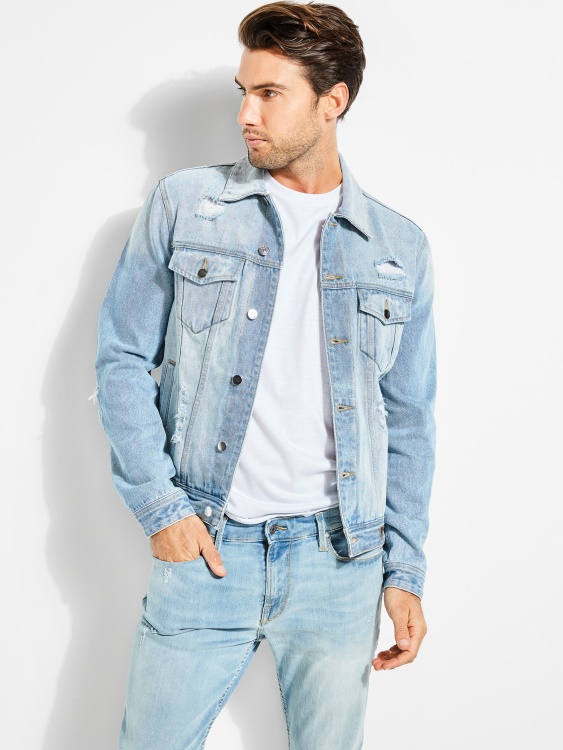 дънково яке Dillon Light-wash Blue Guess