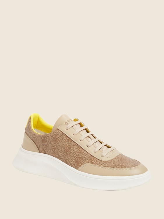 Guess Dolo лого ниски кецове кафяво
