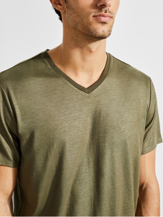 армейска тениска с V-образно деколте Mason Olive Guess